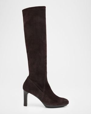 Aquatalia 90Mm Rhumba Suede Knee-High Boots - Black