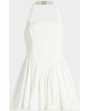 Hemant & Nandita Embroidered Cotton Corset Mini Dress - White