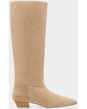 Stuart Weitzman Stassi Suede Knee-High Boots - White