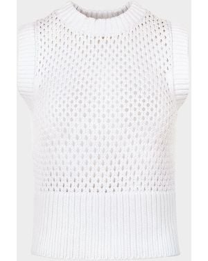 Smythe Mesh Knit Sweater Vest - White