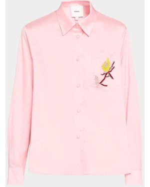 AKNVAS Corey Embroidered Long-Sleeve Shirt - Pink