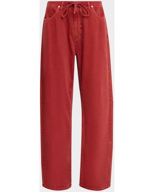 Rag & Bone Featherweight Phoebe Drawstring Jeans - Red