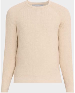 Neiman Marcus Apos;S Crewneck Ribbed Cashmere Sweater - Natural