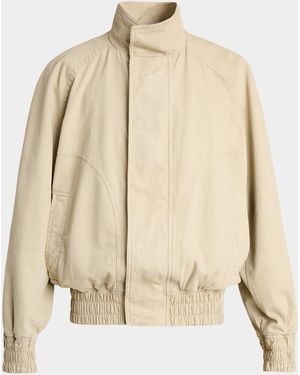 Balmain Apos;S Cotton Stand-Collar Blouson - Natural