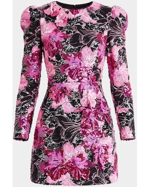 HELSI Blaine Floral Sequin Mini Dress - Pink