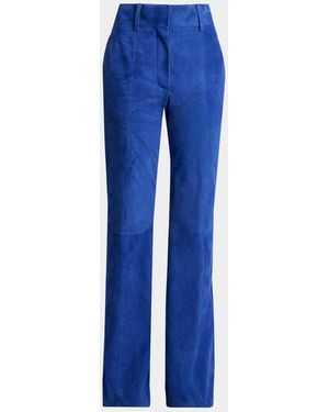 Gabriela Hearst Rhein Suede Flare Pants - Blue