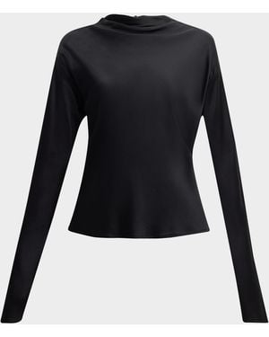A.L.C. Georgia Cowl-Neck Cutout Top - Black