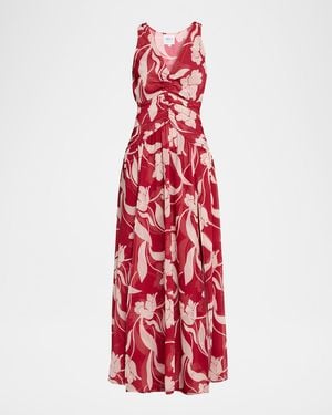 MISA Los Angles Imogen Cherry Flora Maxi Dress - Red