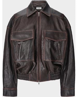 STAUD Eugene Leather Jacket - Black