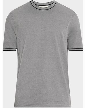 Bugatchi Apos;S Micro-Check Jersey Performance T-Shirt - Gray