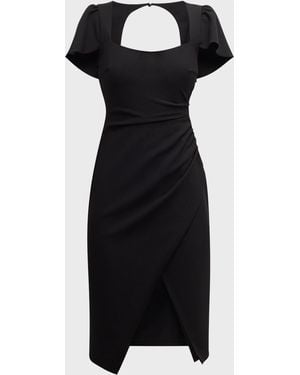 Black Halo Meredith Cutout Bodycon Faux-Wrap Dress - Black
