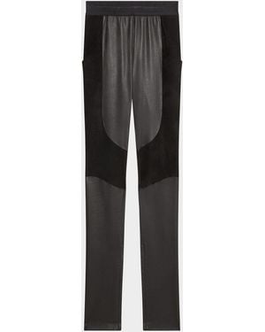 Helmut Lang Leather Racer Leggings - Gray