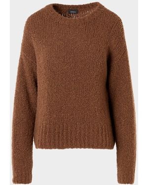 Akris Cashmere-Silk Boucle Knit Sweater - Brown