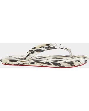 Christian Louboutin Loubi Donna Spike Sole Flip Flops - White