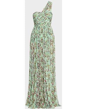 Ulla Johnson Aureline Floral Silk Gown - Green