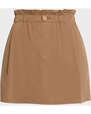 Vince Mid-Rise Cotton Mini Skirt - Brown