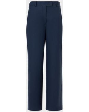 Akris Christelle Cotton Cropped Wide-Leg Pants - Blue