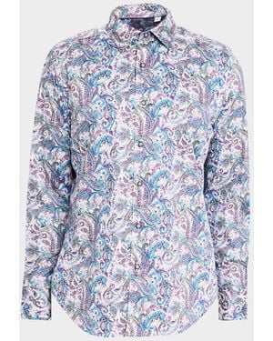 Robert Graham Apos;S Buckingham Paisley Stretch Sport Shirt - Blue