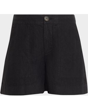Vince Mid-Rise Hemp Shorts - Blue