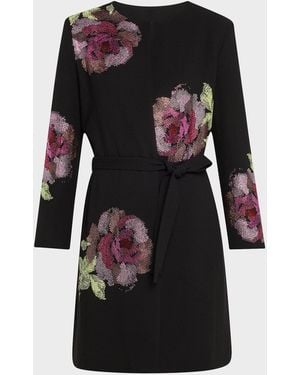 Libertine American Beauty Belted Collarless Coat - Black