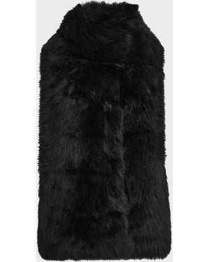 Gorski Reversible Merinillo Lamb Shearling Vest - Black