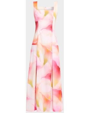 Prabal Gurung Square-Neck Floral-Print Maxi Tank Dress - Pink