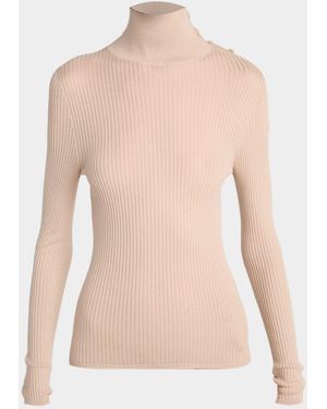 Moncler Ribbed Wool Turtleneck - Natural