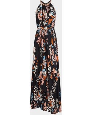 Figue Jennifer Floral Pleated Maxi Dress - White