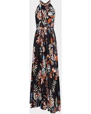 Figue Jennifer Floral Pleated Maxi Dress - White