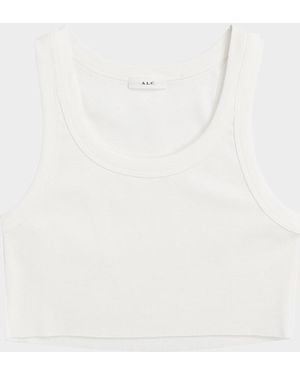 A.L.C. Halsey Cropped Tank Top - White