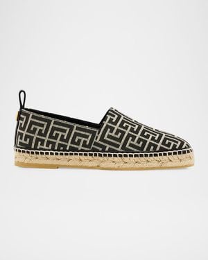 Balmain Apos;S Monogram Jacquard Espadrilles - Black