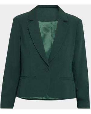 Cinq À Sept Khloe Petite Cropped 3/4-Sleeve Blazer - Green