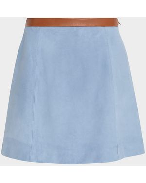 Marni Lined Suede Mini Skirt - Blue