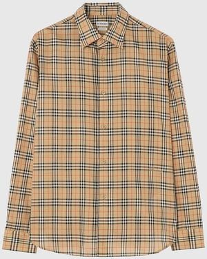 Burberry Apos;S Radmar Check Cotton Shirt - Natural