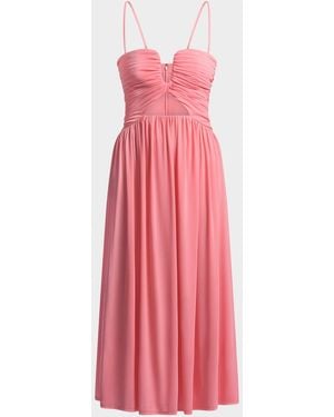 BCBGMAXAZRIA Mimi Sweetheart Cutout Jersey Midi Dress - Pink