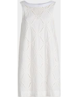 10 Crosby Derek Lam Alina Eyelet Cotton Shift Mini Dress - White