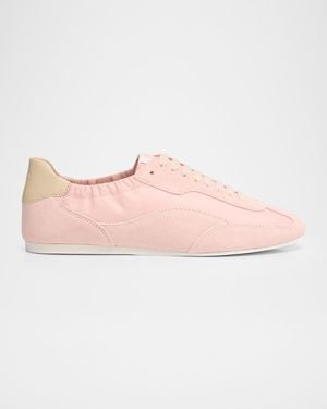 Jonathan Simkhai Georgie Suede And Leather Low-Top Sneakers - Pink