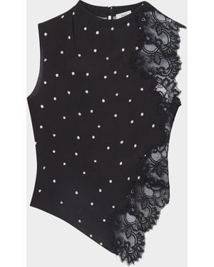 A.L.C. Gracie Polka-Dot Crepe And Lace Blouse - Black