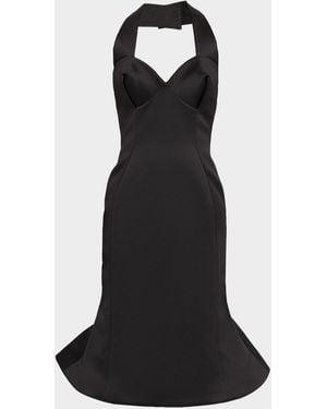 Marc Jacobs Sculpted Satin Halter Dress - Black