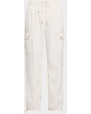 Cinq À Sept Crislin Linen-Blend Drawstring Cargo Pants - White
