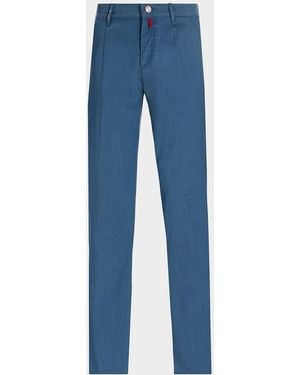 Kiton Apos;S Stretch-Cotton Straight-Leg Pants - Blue