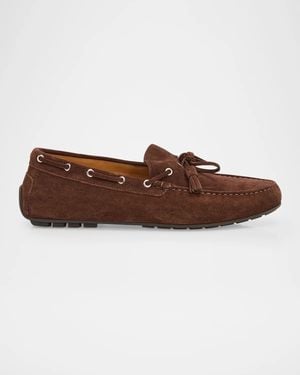 Ralph Lauren Harold Tassel Suede Driving Shoes - Brown