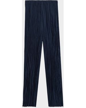 Significant Other Lilian Pleated Wide-Leg Satin Pants - Blue