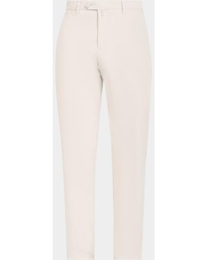 Kiton Apos;S Stretch Tapered Leg Flat-Front Pants - Natural