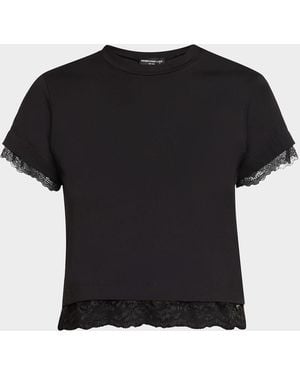 Generation Love Christella Lace-Trim T-Shirt - Black