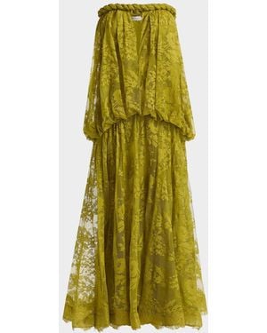 Zimmermann Luna Lace Bandeau Gown - Green