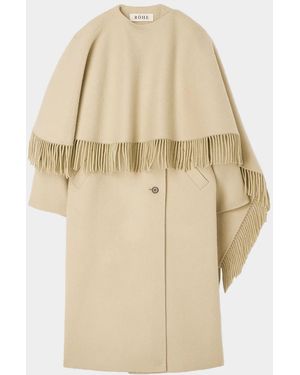 Rohe Double-Faced Wool Fringe Coat - Natural
