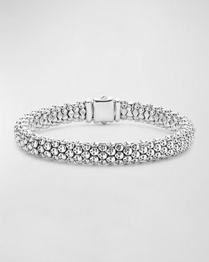 Lagos Sterling Anthem Skull Rope Bracelet, 9Mm, Size 7 - Metallic