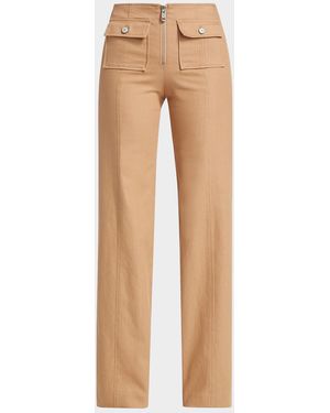 Cinq À Sept Azure Long Patch Pocket Straight-Leg Pants - Natural