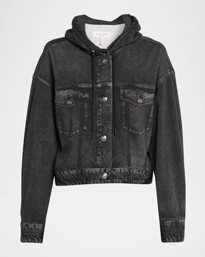 Rag & Bone Rb Miramar Cotton-Terry Hoodie - Black